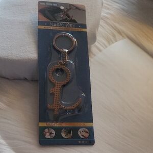 Magic Gold-Tone Touch-Free Multi-Tool Keychain